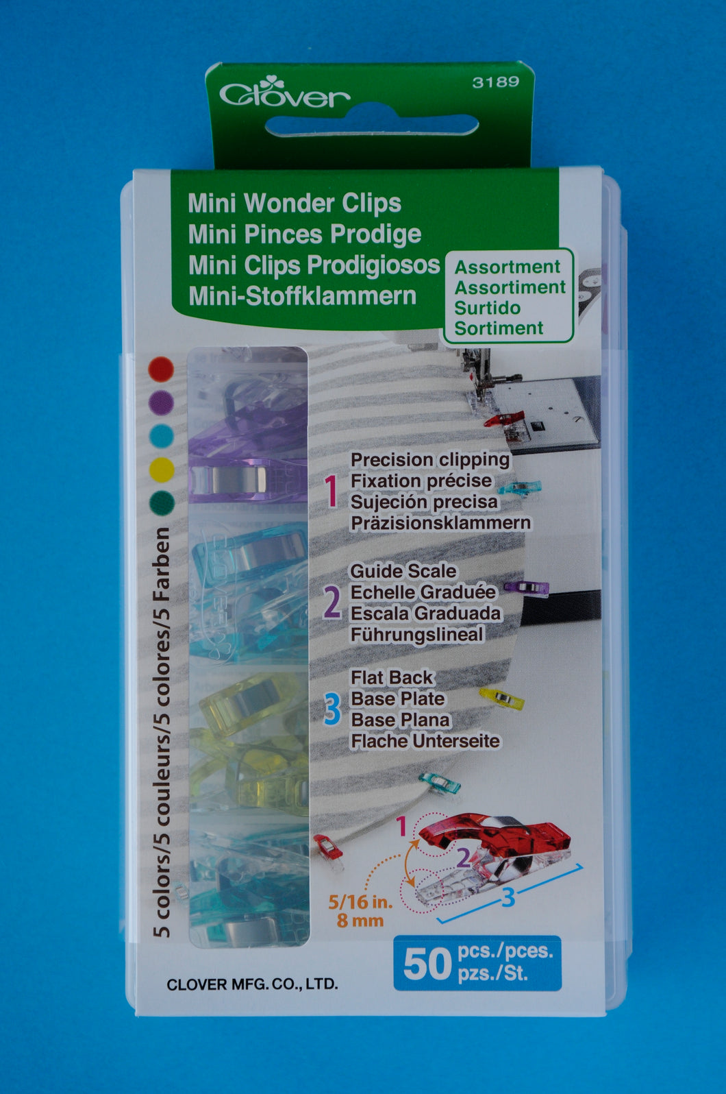 Clover Mini Wonder Clips Assorted Coulours