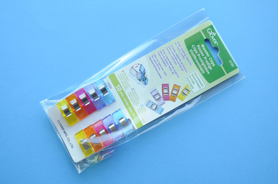 Clover Wonder Clips Assorted Colours (10 Pack)