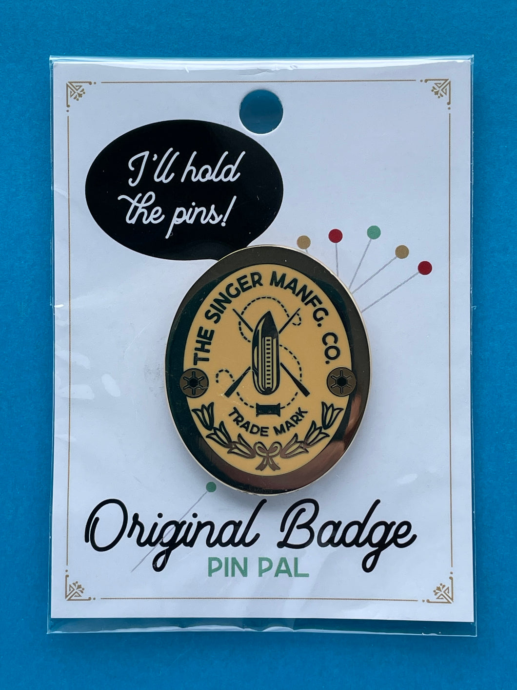 Needle Minder, Pin Pal - Singer Standard Gold Badge